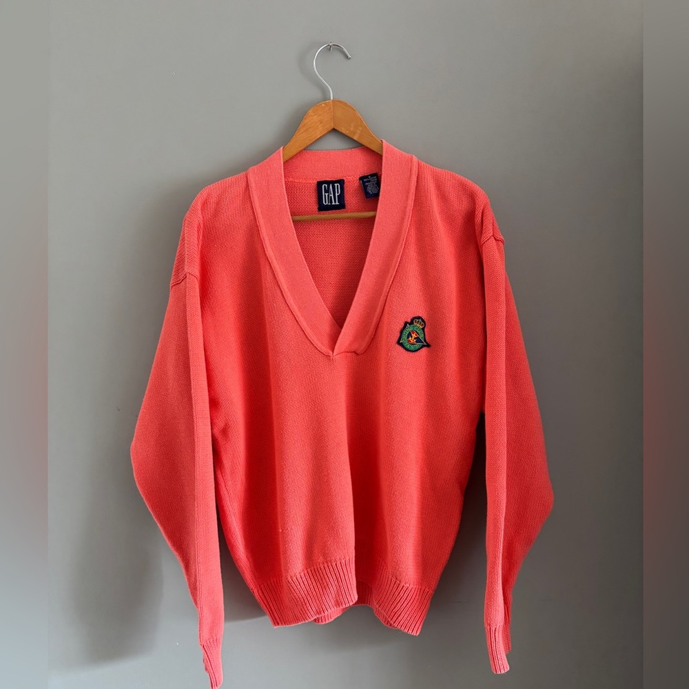 Vintage GAP Coral Pink V-Neck Sweater